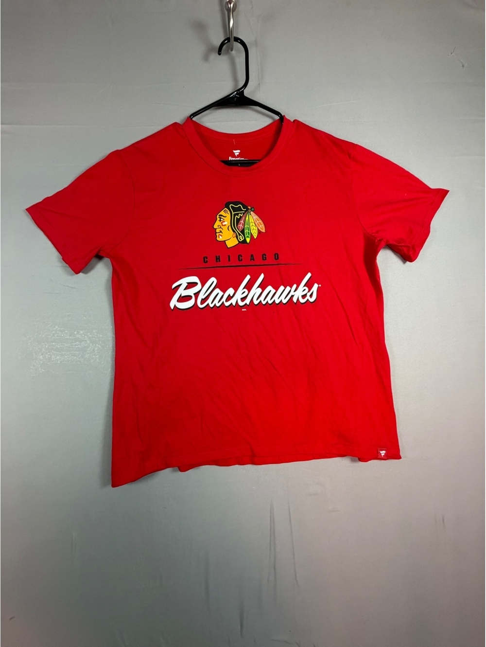 Fanatics Chicago Blackhawks NHL Script T-Shirt Women’s Size L